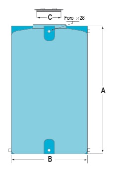 Zeichnung eines vertikalen Lagertanks